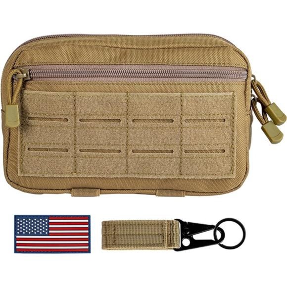Molle Admin Pouch, EDC Utility Tool Pouch with 1*Tactical Gear Clip and 1*Patch - Picture 1 of 7